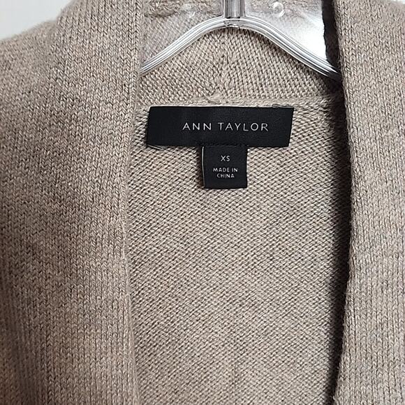 Ann Taylor Taupe Open Style Cardigan, XS - Picture 4 of 6